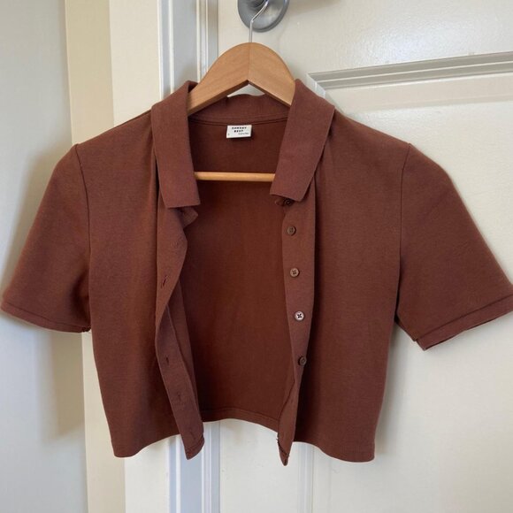 Aritzia Sunday Best Collared Audio Top - Picture 2 of 5